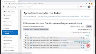 Moodle 3.10 - Tipos de Cuestionarios en Moodle