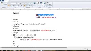 OUTERWIDTH METHOD IN JQUERY DEMO
