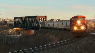 HUGE TRAIN W/ HORN SHOW!!! CP 8738, CP 8850 and CP 8623 lead CP 401 west at Cochrane, Alberta