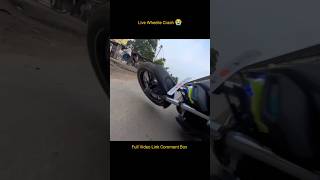 Live Wheelie Crash Yamaha Mt 15 Shorts#mt15 #rider #wheelie #rider #shorts