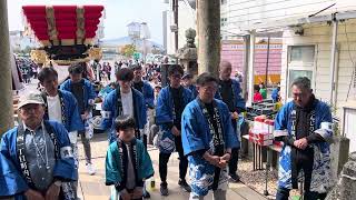 令和6年4月7日淡路島福良八幡神社⛩️春祭り.西一丁目だんじり、だんじり唄「俵星玄蕃」