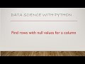 Extract null values in a pandas dataframe