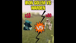 10Warden vs 50Iron Golem || #shorts #minecraftshorts #minecraft