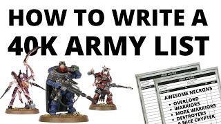 How to Write a Warhammer 40K Army List EXPLAINED - 10th Edition Guide for Beginners