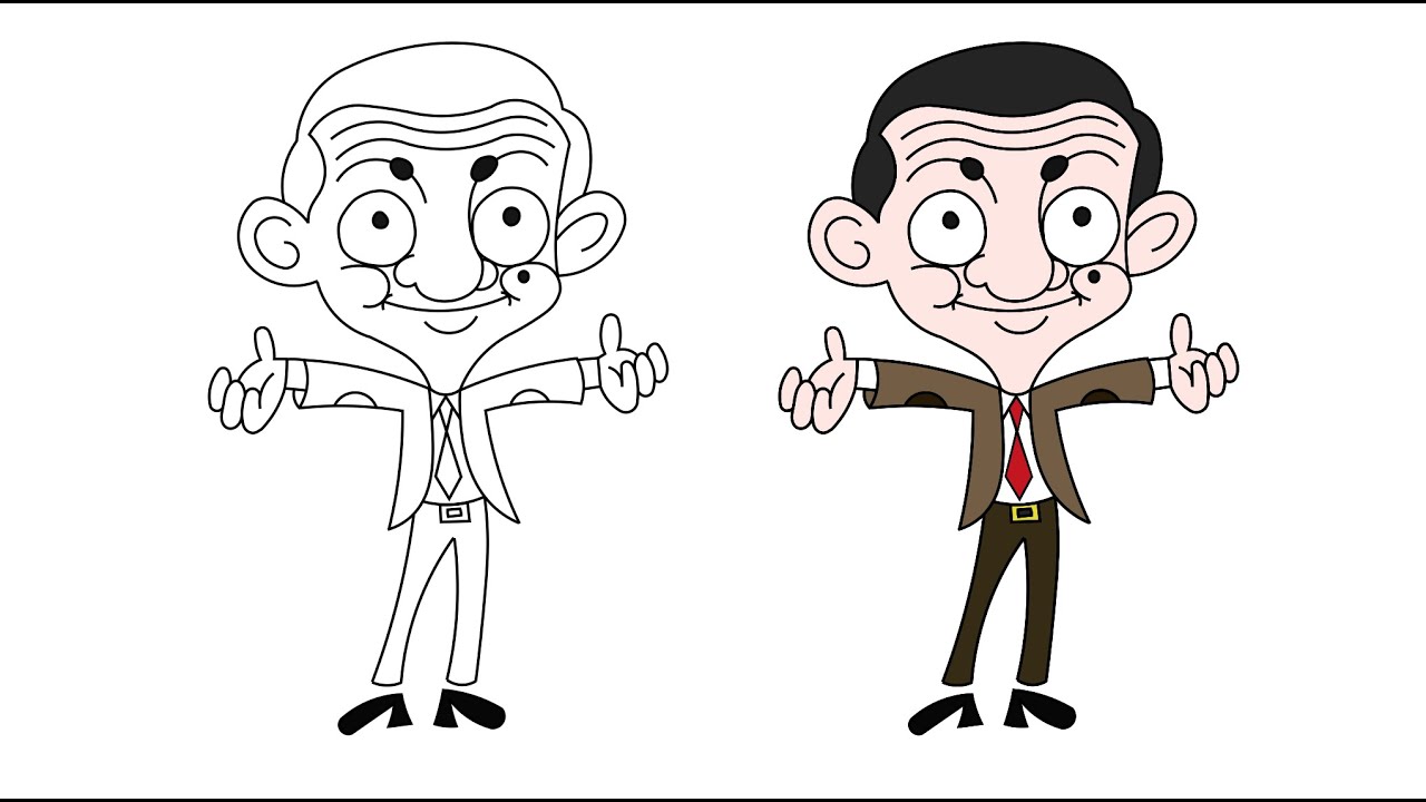 How To Draw Mr.Bean - YouTube