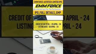 Emmforce Autotech ipo review 🔥 I Emmforce Autotech ipo allotment I IPO gmp today I GMP I  #newipo #