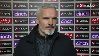 Aberdeen's Jim Goodwin reacts to an extra time loss v Rangers in Viaplay Cup semi final