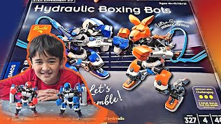 Hydraulic Boxing Bots Review \u0026 Build Kids Robot Toy Unboxing STEM Science Video for Kids