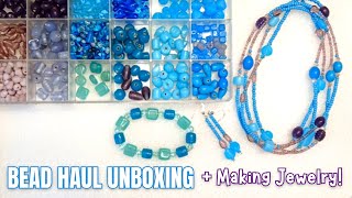Unboxing & Organizing New Glass Beads Haul + Making Bracelet & Necklace & Earrings Set