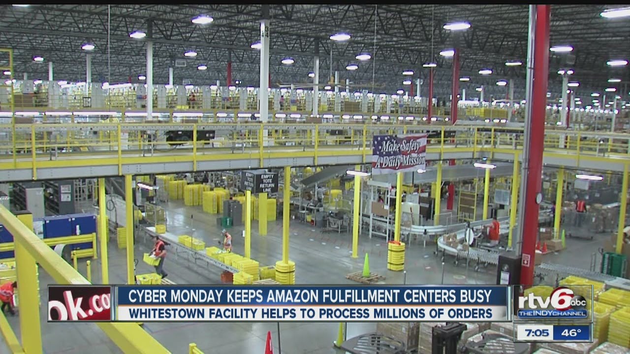 A Look Inside An Amazon Fulfillment Center On Cyber Monday - YouTube