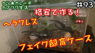 【カブトムシ・クワガタ】１００均グッズを使って格安で製作できる！巨大ヘラクレスのフェイクテラリウムを作ってみた「カツ★ガレーヂカブクワ生活#93」