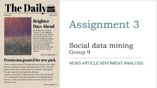 Social Data Mining Techniques | Assignment 3 | Group 9