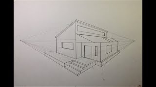ARCHITECTURAL │How To Draw a Simple Modern House in 2 Point Perspective #15