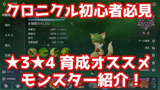 クロニクル初心者必見Part4！育成オススメ★3★4モンスター、育成したけど使わなかったモンスター紹介！【サマナーズウォークロニクル】