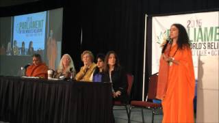 Sadhvii Bhagawatiji explains Water Blessing Ceremony at #2015Parliament