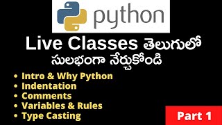 Python Live Full Courses Classes for beginners in Telugu | Part 1 | Sai Gopi