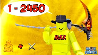 Noob to Max Lvl as A Human Buddha Swordsman in Bloxfruits Roblox