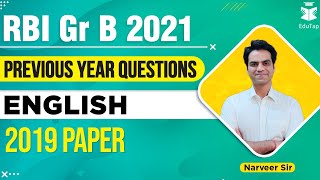 RBI Grade B 2021 I PYQs Series | English | RBI Grade B 2019