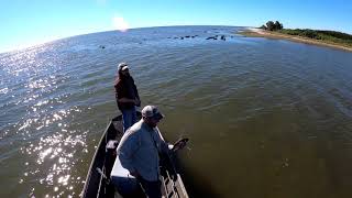 Copperhead 23hp Mudboat running skinny in Pepperfish flats and backcounty