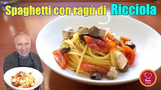 Spaghetti with amberjack ragout