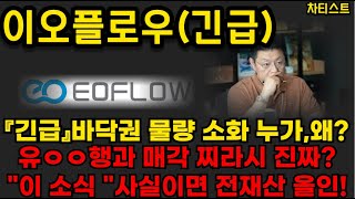 [이오플로우 주가전망]※긴급 바닥권 물량 소화 누가,왜? 유ㅇㅇ행과 매각 찌라시. 진짜일까? 일단 세력은 매집중. \