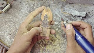 Wood Carving _Woodworking Art _ រៀនឆ្លាក់រូបព្រះអង្គប្រក់នាគដំបូង