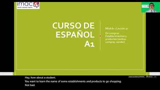Learn Spanish. Shopping: Establishments and products (verbs: to buy, to sell).