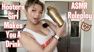 ASMR Hooters Girl Makes You A Drink Roleplay (Tapping, Ice Stirring, Shaking, Roleplay)