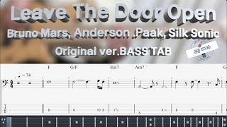 Bruno Mars Anderson Paak Silk Sonic Leave The Door Open Bass Cover Original Ver Bass Tab