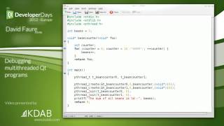 QtDD12 - Debugging multithreaded Qt programs - David Faure