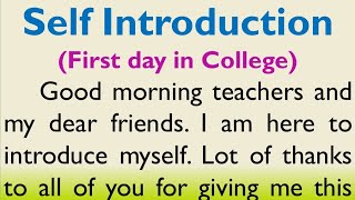 Self Introduction in college for the first day - at freshers party - English