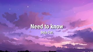 Need to know - Doja Cat •Clean version •Lyrics