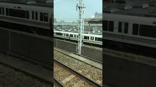 【HD/60】森ノ宮車庫にて待機中の221系お茶の京都ラッピング電車