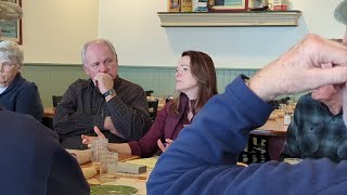 Democratic Congressional candidate Christina Bohannan talks agriculture with Iowa farmers and