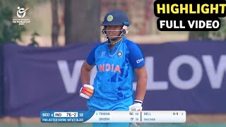 India Women Under 19 vs Scotland Women Under 19 Full Match Highlight Video 2023 | U19 t20 World Cup