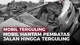 Diduga Sopir Mengantuk, Mobil Terguling di Tol Nganjuk | OneNews Update