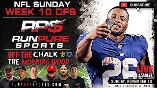 2022 NFL WEEK 10 DRAFTKINGS PICKS AND STRATEGY | RUN PURE DFS NFL SUNDAY
