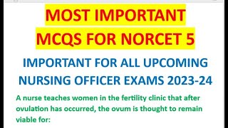 AIIMS /NORCET 5  MOST IMPORTANT MCQs FOR UPCOMING EXAMS 2023-24 | aiims preparation strategy 2023 ||