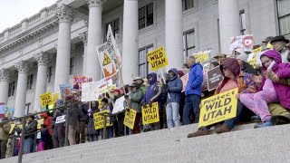 Rally at Capitol protests lawsuit seeking Utah public lands