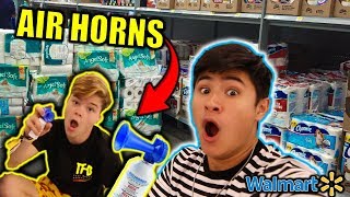 WALMART FORT with Air Horns!! (KICKED OUT)