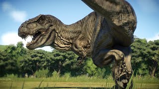 T-REX 1993 vs LARGE \u0026 MEDIUM DINOSAURS IN UNITED KINGDOM - Jurassic World Evolution 2