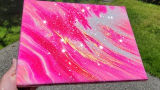 Super sparkle acrylic pour | Acrylic pouring for beginners using ready to pour paints