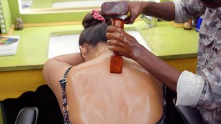 Hot Oil Tok Sen Back Massage ASMR | Indian Massage