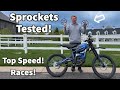 Talaria Sting R Upgraded Sprockets Tested! /// 44T 52T 58T