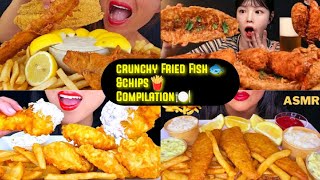 ASMR CRUNCHY FRIED FISH🐟AND CHIPS 🍟COMPILATION🍽 |ASMR FISH AND CHIPS |