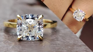 2.36 CT Colorless Cushion Moissanite Solitaire Engagement Ring | Wedding Ring | Anniversary Gifts