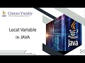 Variables in Java : Local Variable