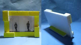 Cara Membuat Bingkai foto alas styrofoam / photo frame decoration ideas /frame making at home