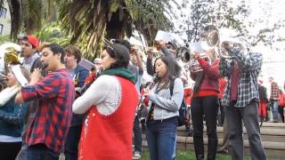 Cal Band Caroling Union Square San Francisco California 2014