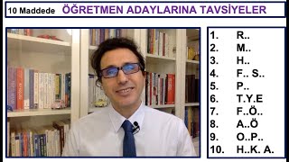 Öğretmen Adaylarına Tavsiyeler